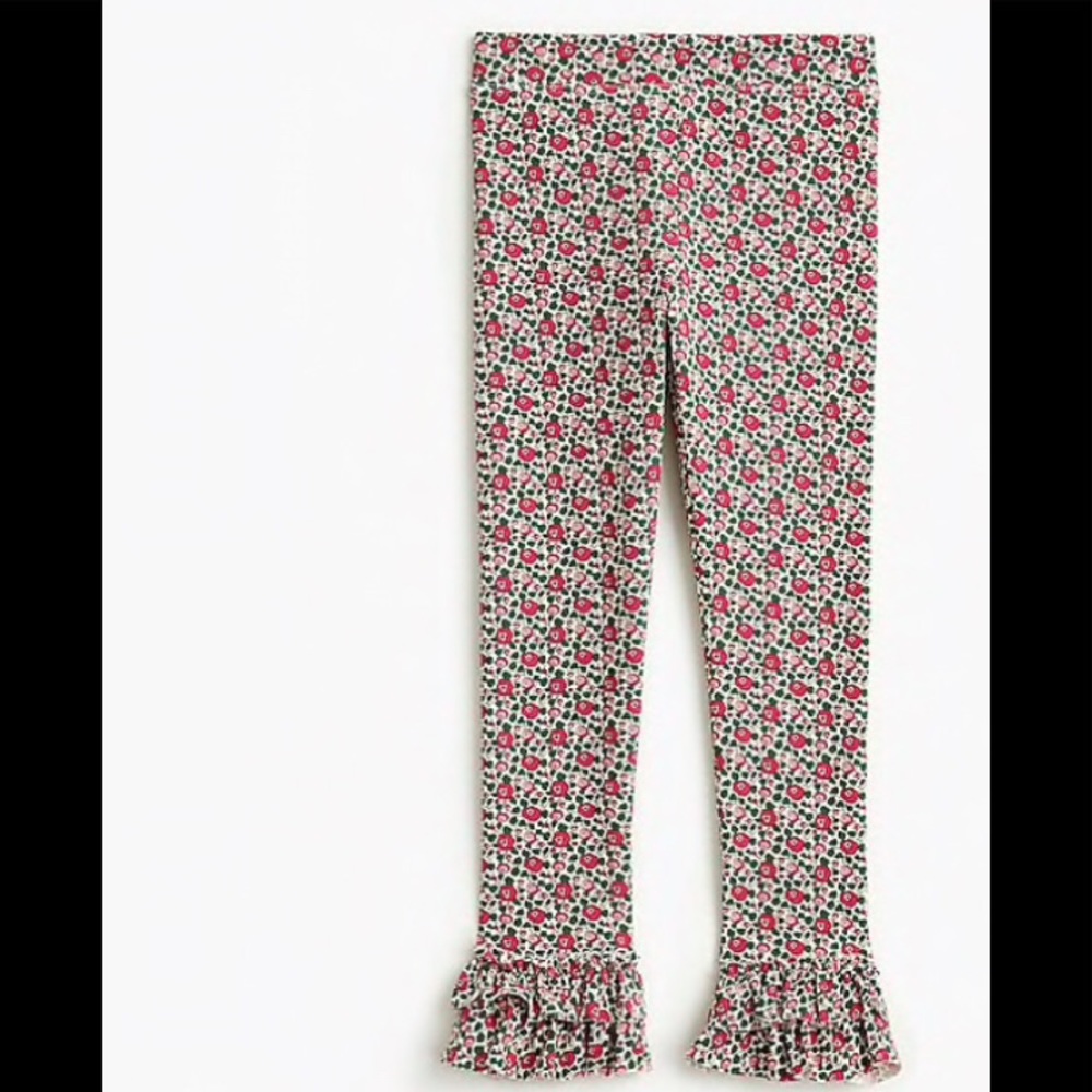 crewcuts J. CREW Girl’s floral ruffle leggings 4 - Picture 1 of 2